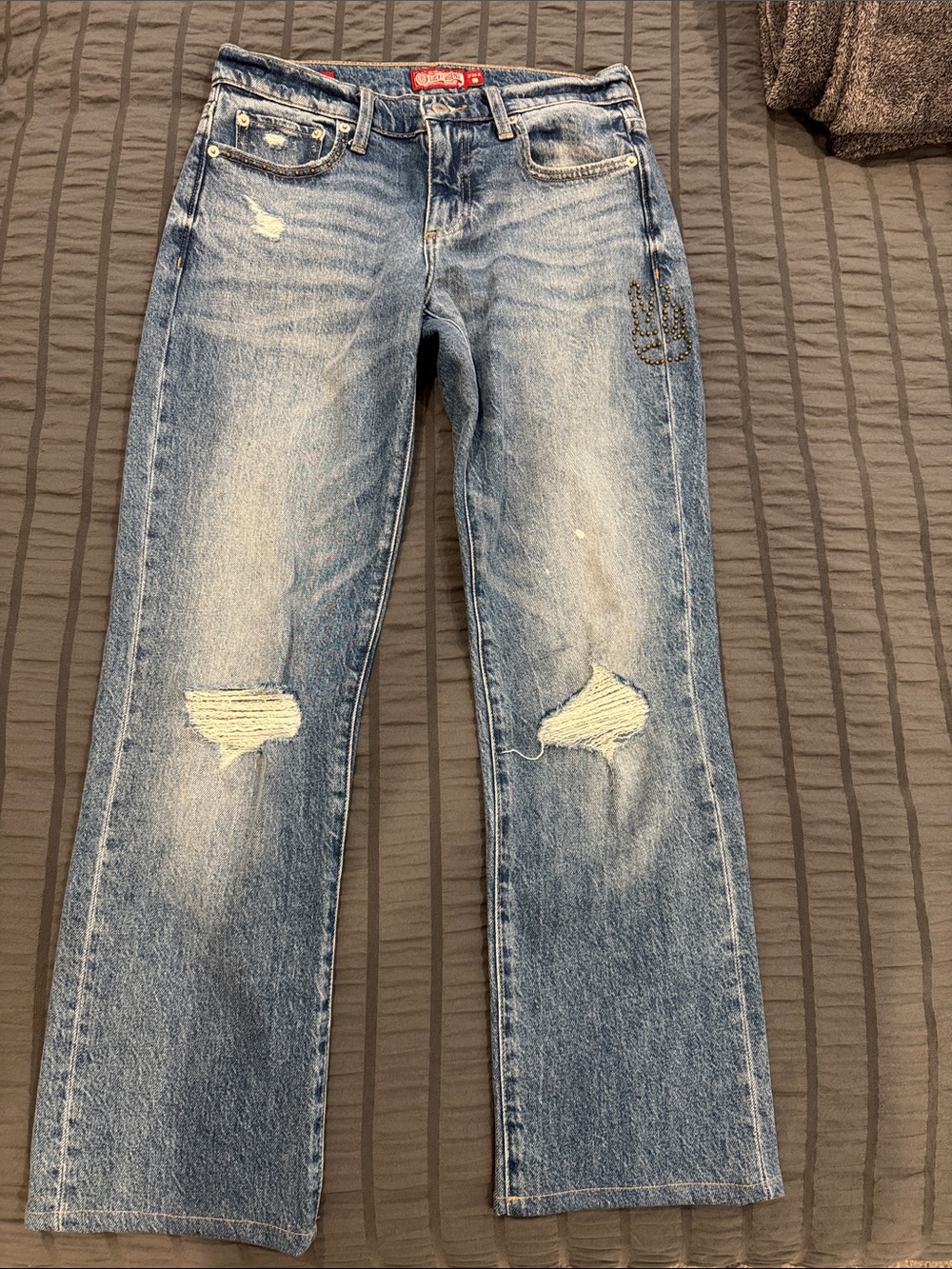 Lucky Brand Light Blue Boot Cut Women's Jeans with Distressed Knees